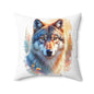 Majestic Wolf Print Pillow