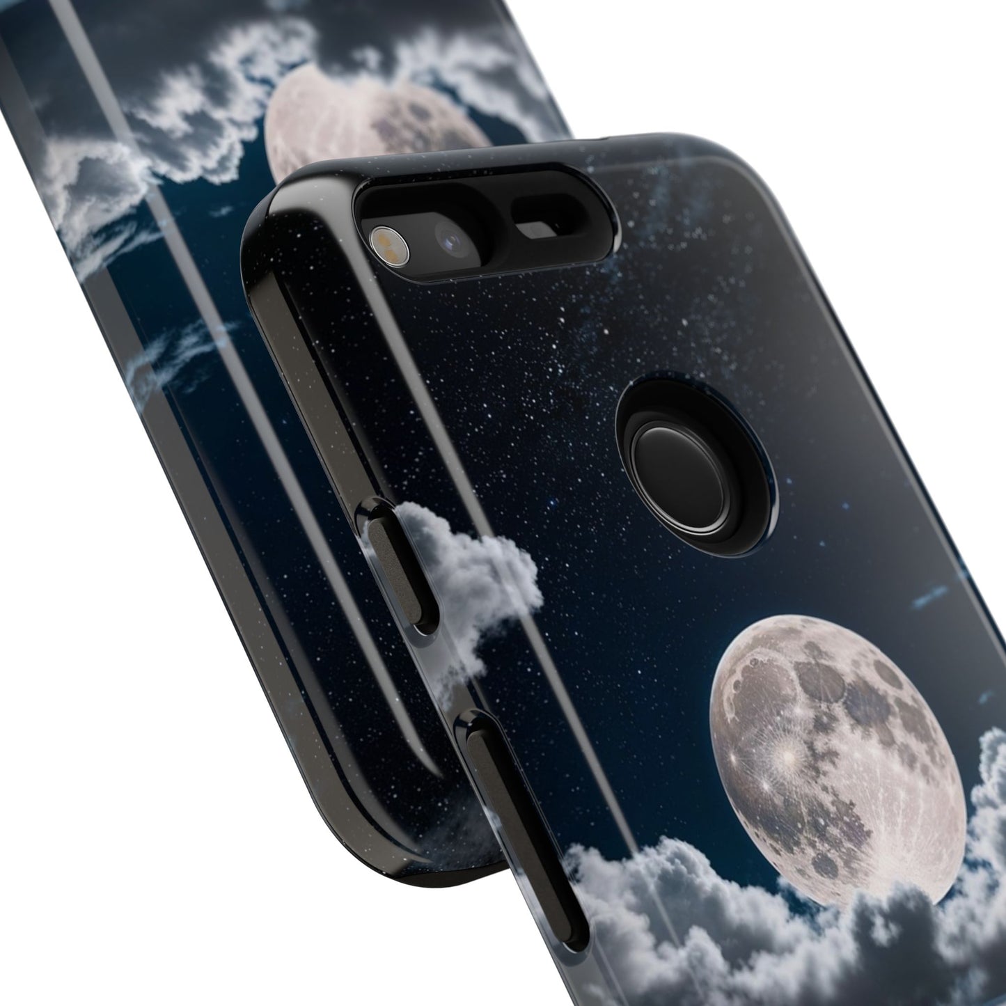 Moonlit Reflection Phone Case — Night Sky Moon & Clouds Tough Case