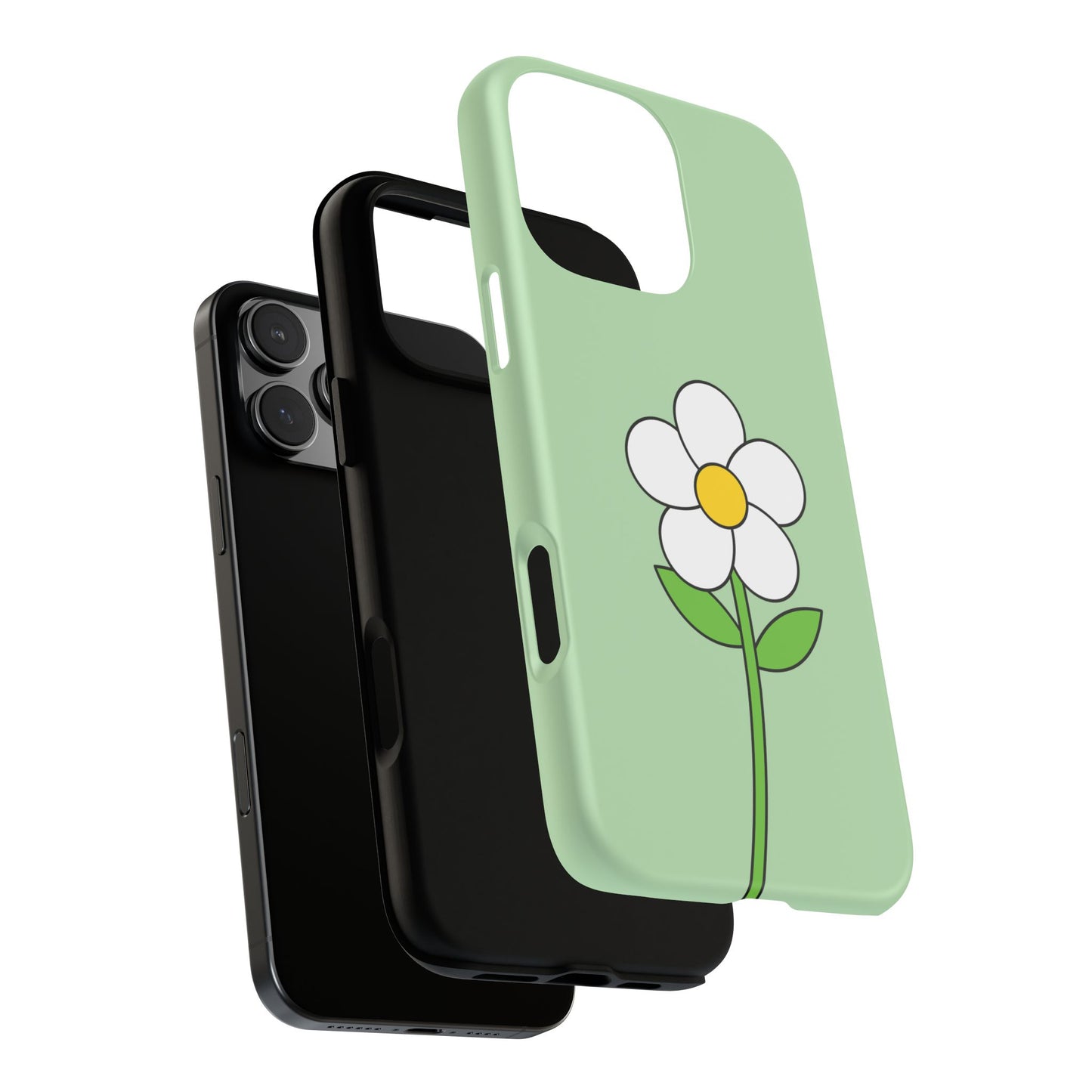 Floral Phone Case - Tough Cases for Nature Lovers, Cute Green Flower Design, iPhone Cover, Gift for Her, Spring Accessories
