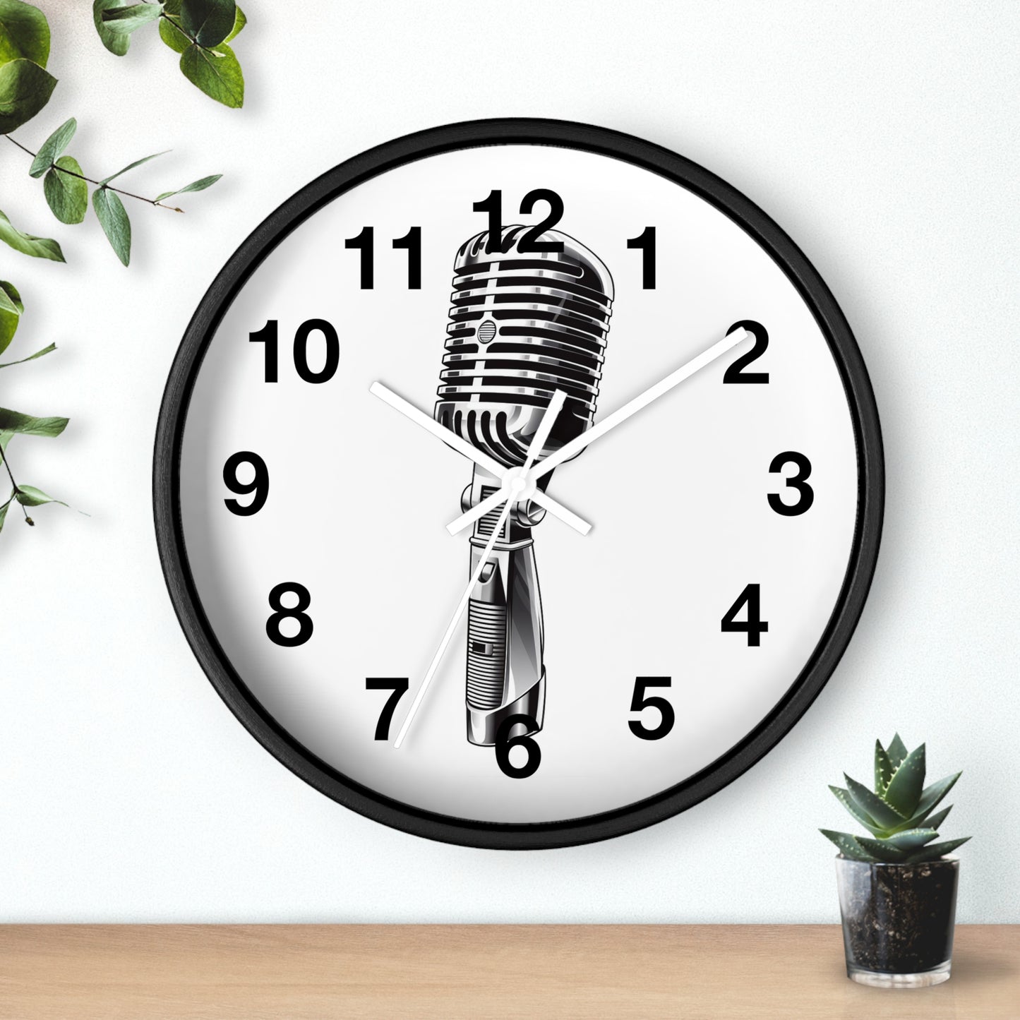 Retro Microphone Wall Clock | Vintage Mic Analog Clock