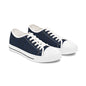 Navy Plaid Low Top Sneakers — Casual Classic Canvas Shoes