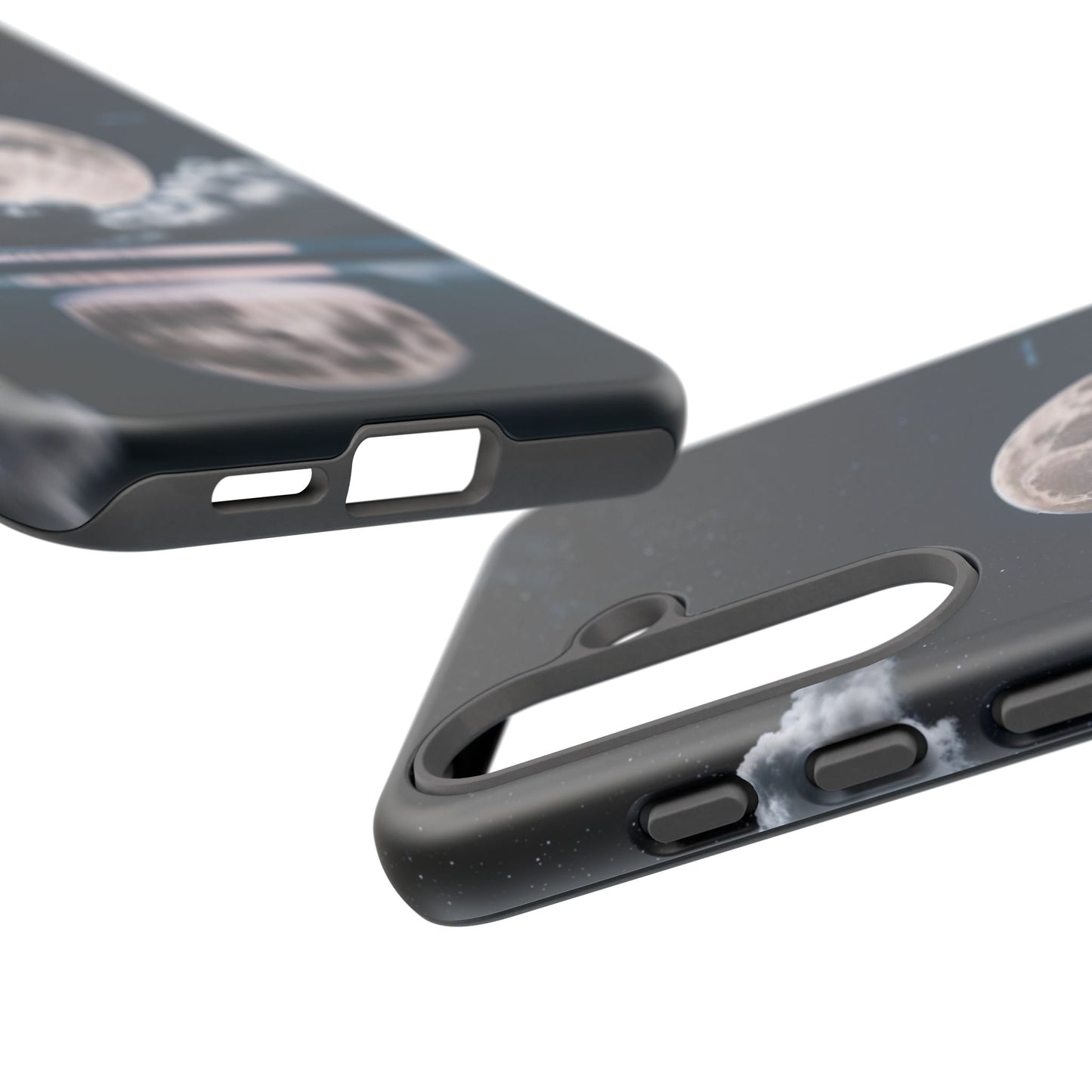 Moonlit Reflection Phone Case — Night Sky Moon & Clouds Tough Case