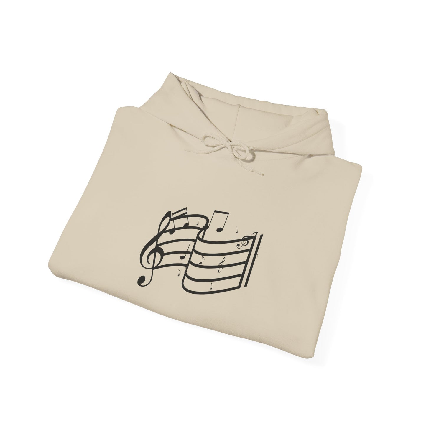 Music Notes Hoodie — Minimal Sheet Music Design