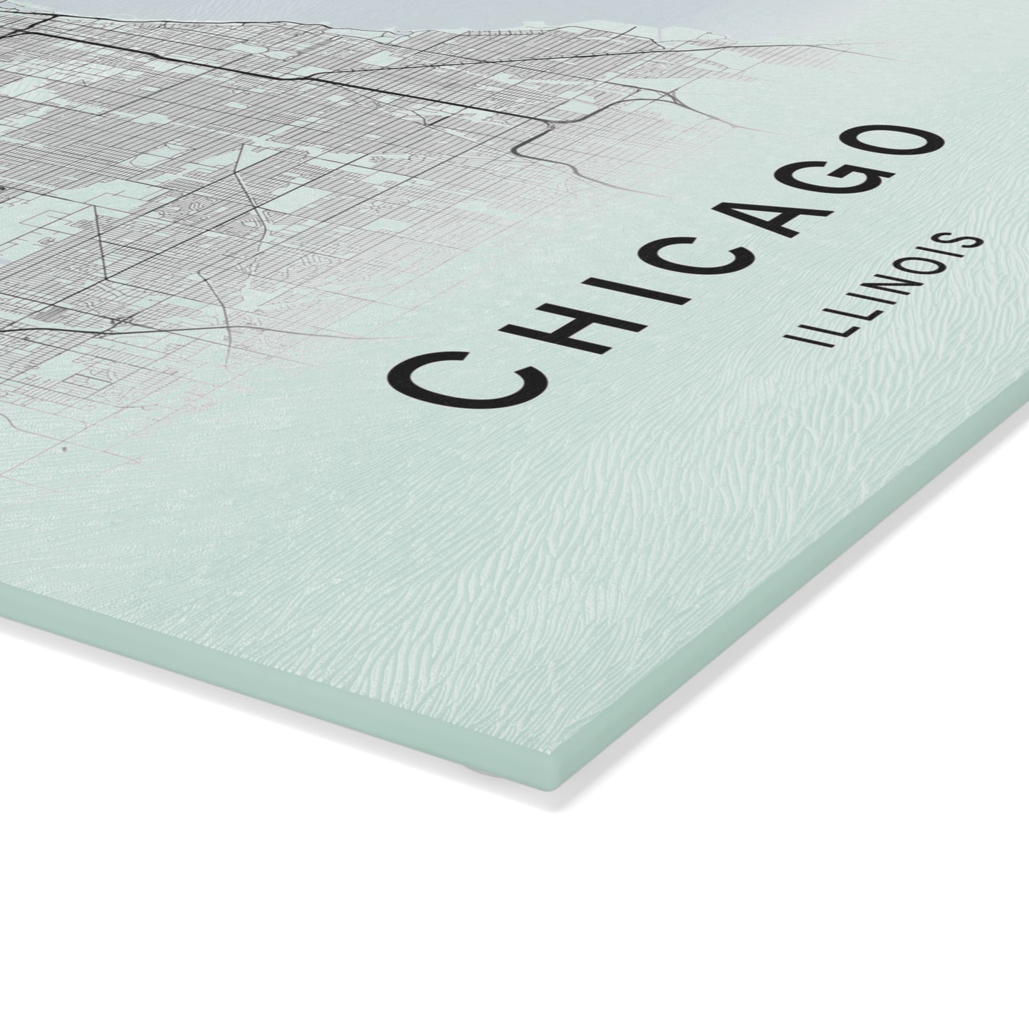 Chicago Map Glass Cutting Board – Modern Mint City Map Kitchen Board
