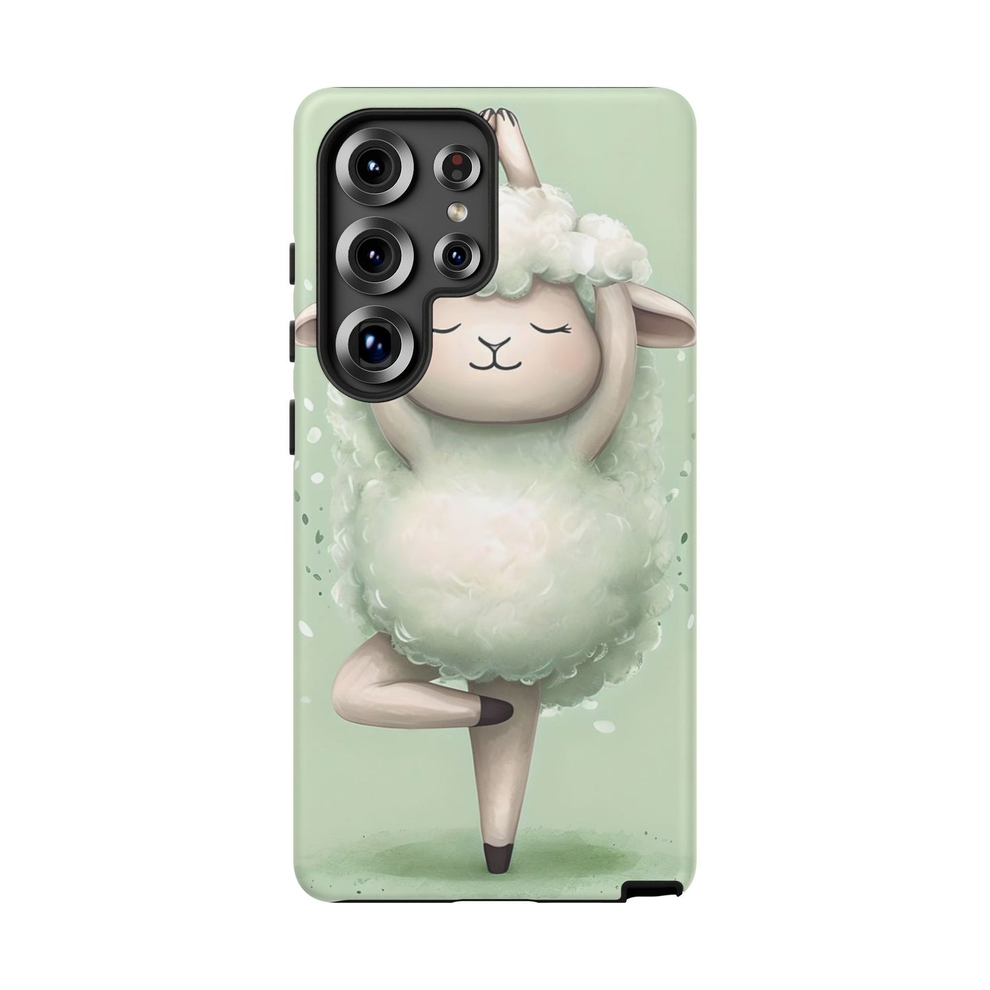 Cute Yoga Sheep Phone Case — Pastel Lamb Ballerina Protective Cover