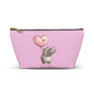 Cute Hippo Good Vibes Accessory Pouch, Makeup Bag, Travel Organizer, Gift for Animal Lovers, Cute Pink Storage Bag
