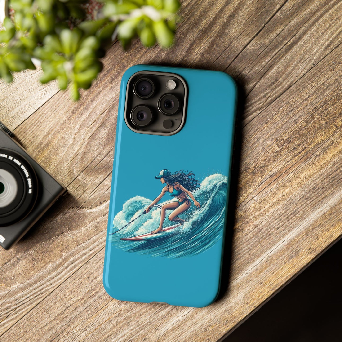Surfing Phone Case, Coastal Vibes Phone Cover, Tough Cases for Beach Lovers, Ocean Art Phone Accessories, Summer Gift Idea