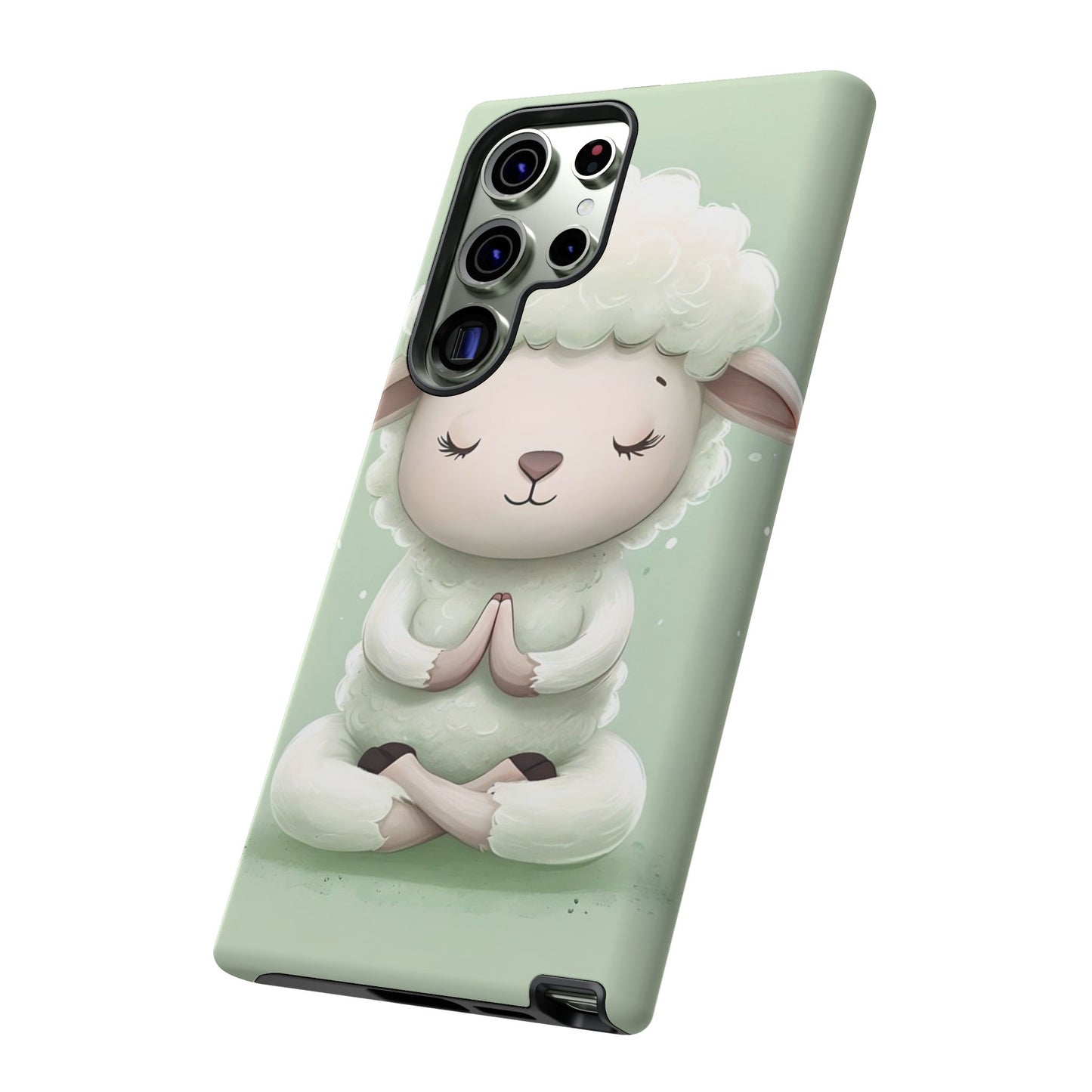 Meditating Lamb Phone Case — Cute Pastel Protective iPhone Cover