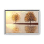 Framed Matte Canvas Wall Art — Golden Autumn Trees Reflection