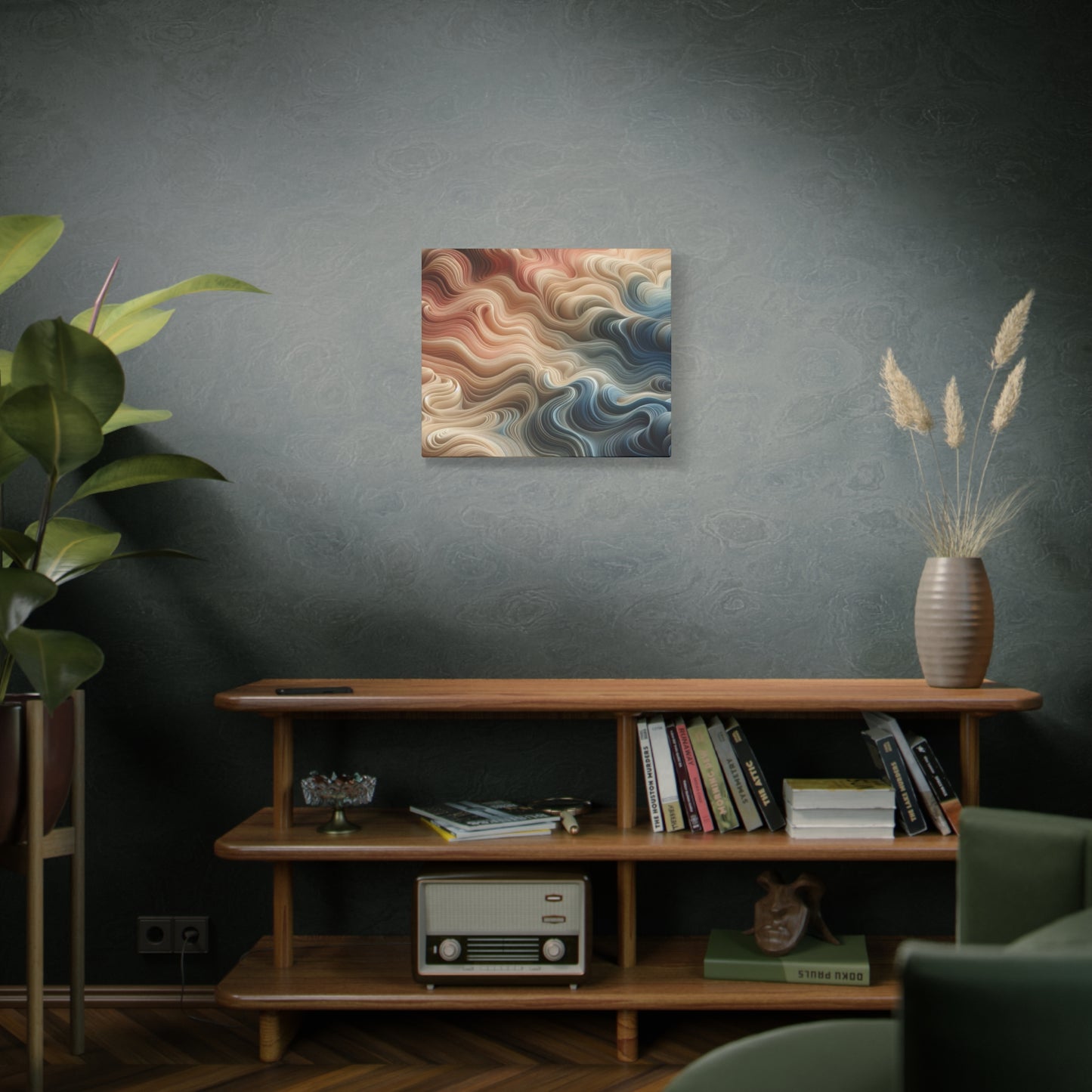 Abstract Swirl Matte Canvas Wall Art — Fluid Earth Tones, Stretched 1.25"