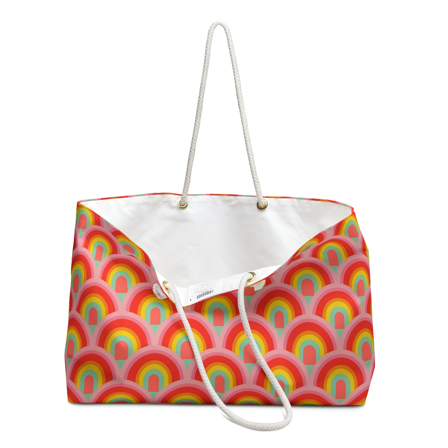 Retro Rainbow Weekender Bag – Colorful 70s-Inspired Travel Tote