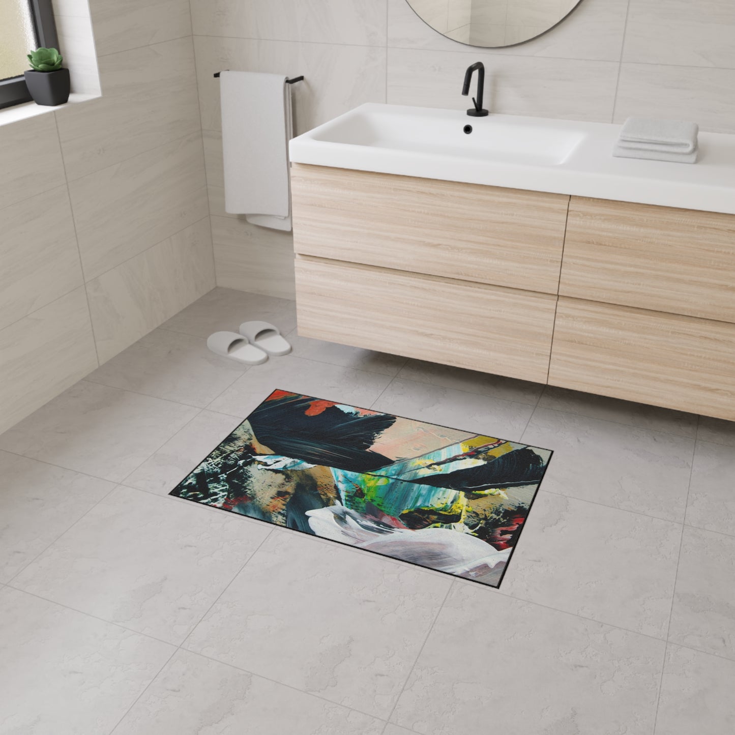 Abstract Color Splash Heavy Duty Floor Mat — Durable Artistic Entrance Rug
