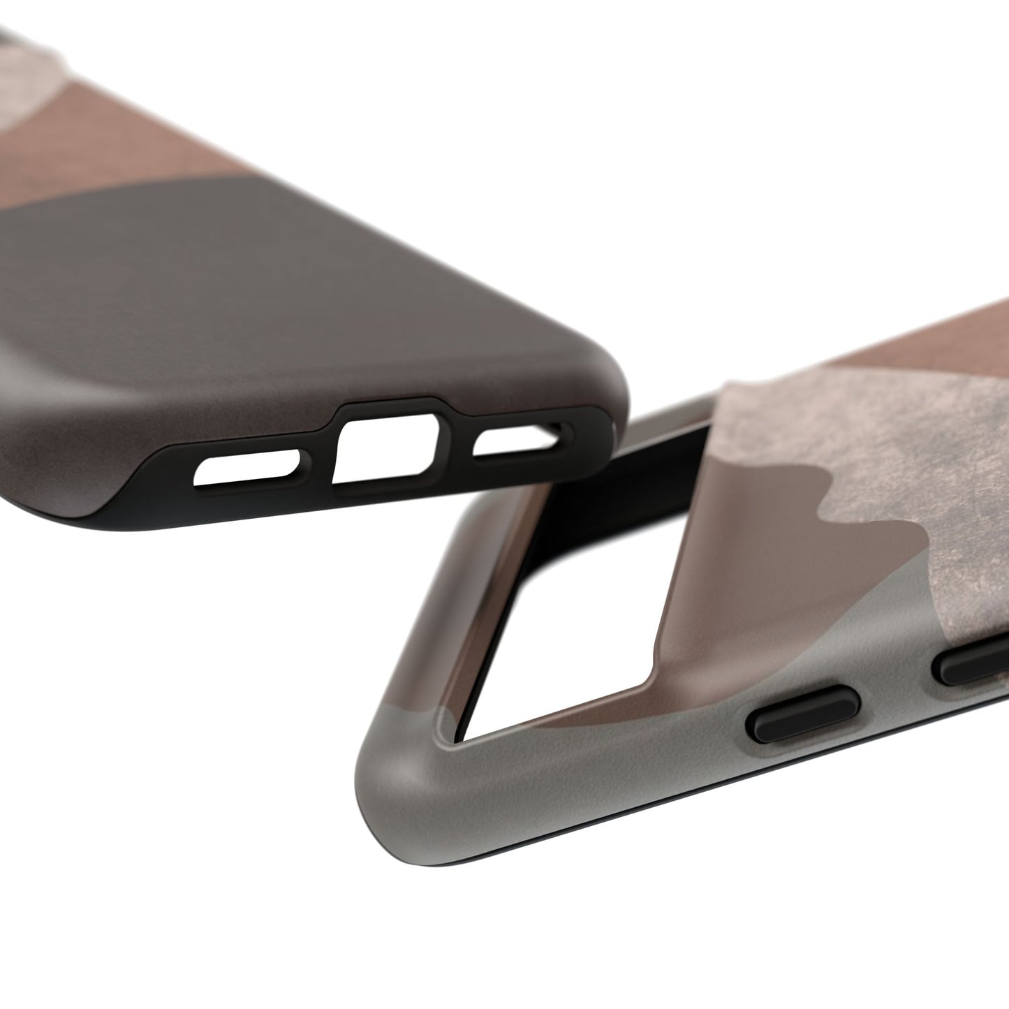 Abstract Earthtone Phone Case — Brown Layered Rugged Tough Case