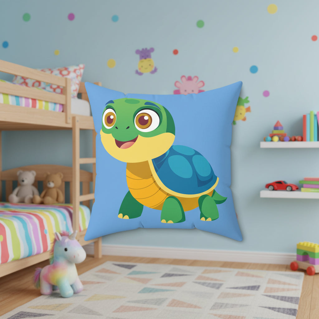 Turtle Plush Pillow, Kids Room Decor, Fun Turtle Cushion, Playful Animal Pillow,