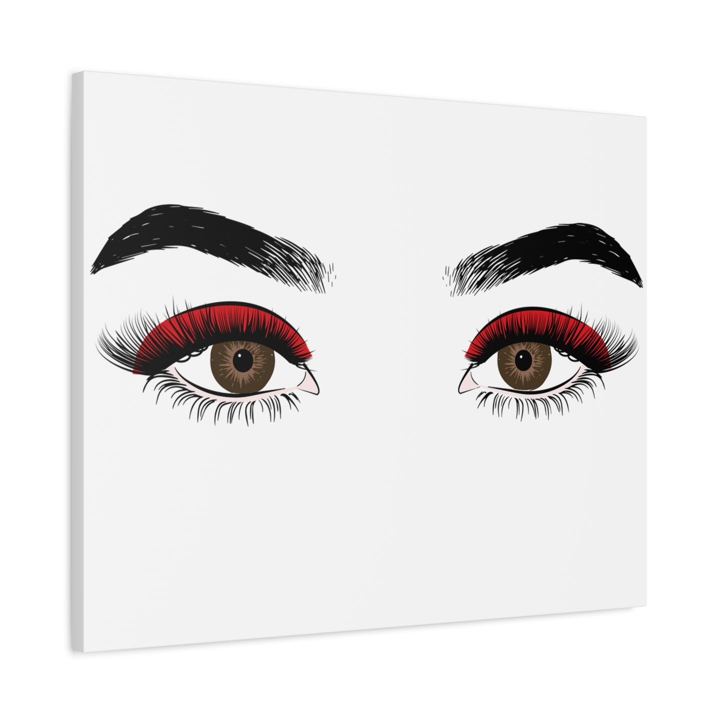 Red Lashes Wall Art Canvas — Glam Eyes Makeup Decor