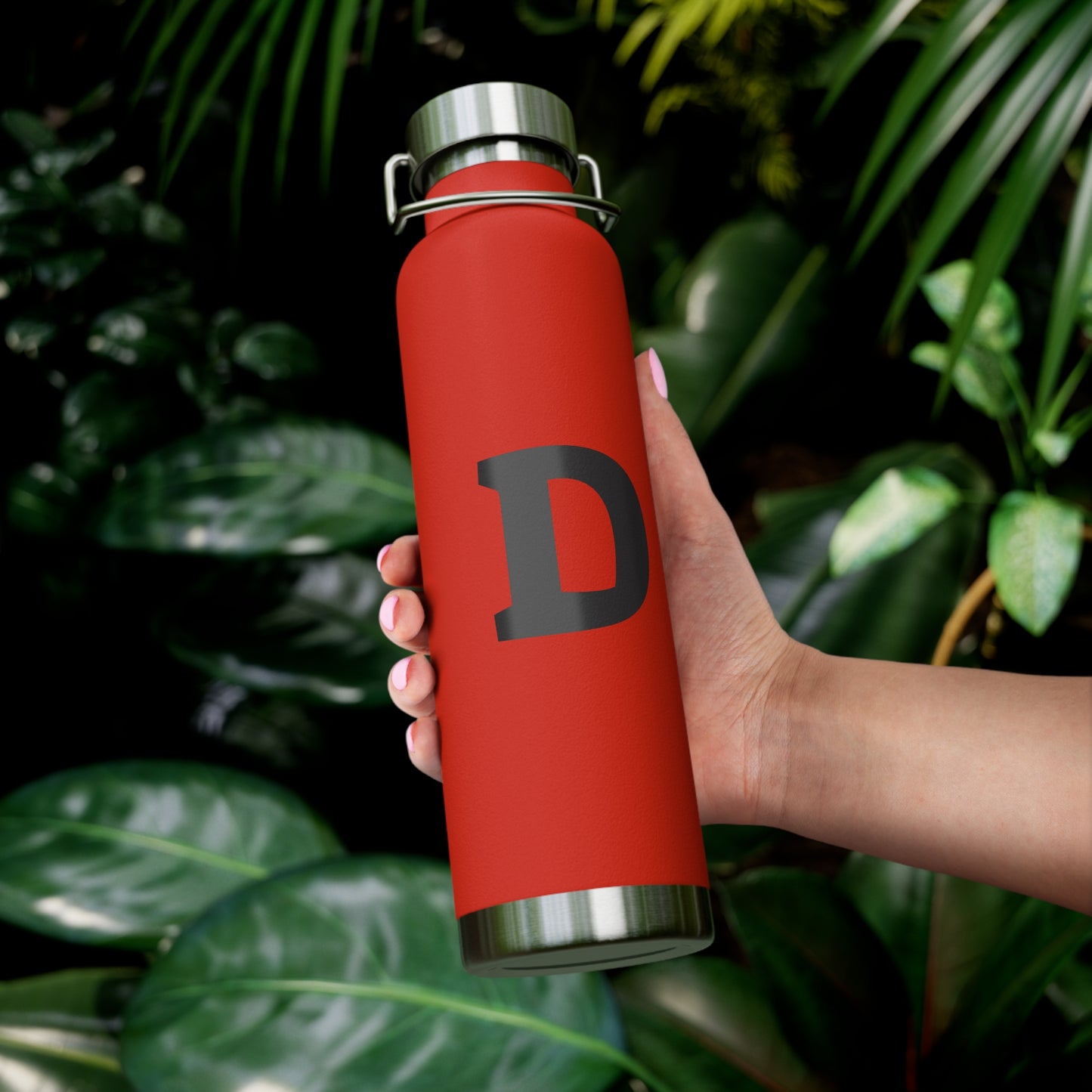 Personalized Copper Insulated Water Bottle, 22oz - "D" Custom Monogram