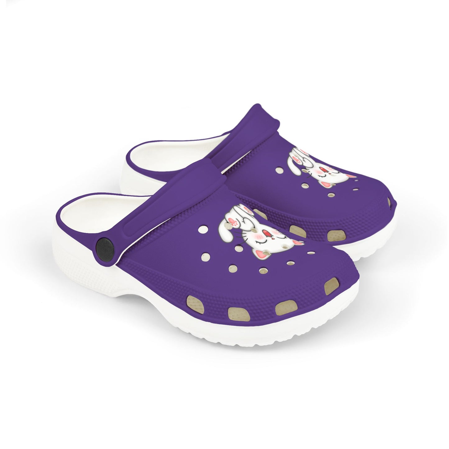 Cute Kid's Foam Clogs with Cat Design