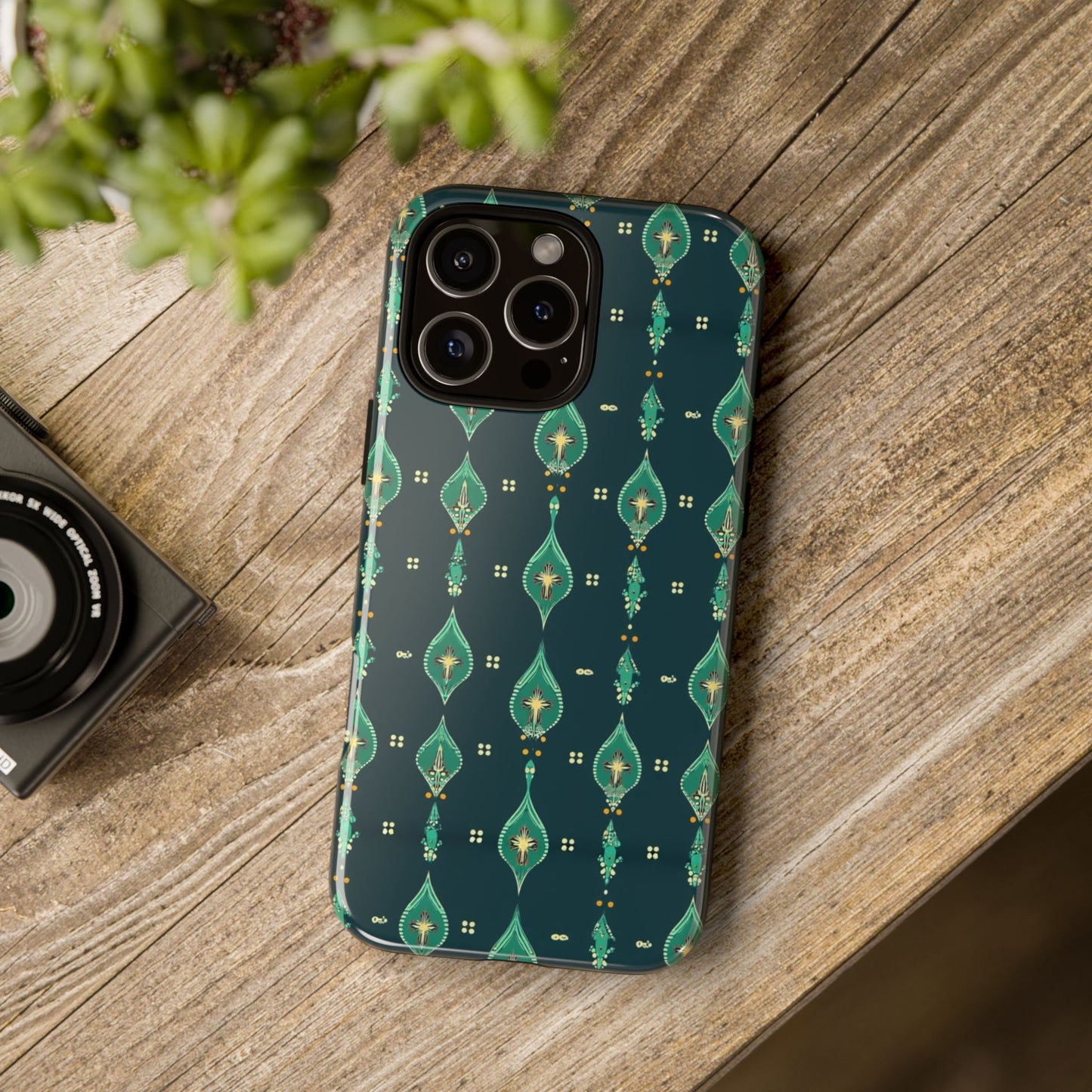 Emerald Boho Teardrop Phone Case