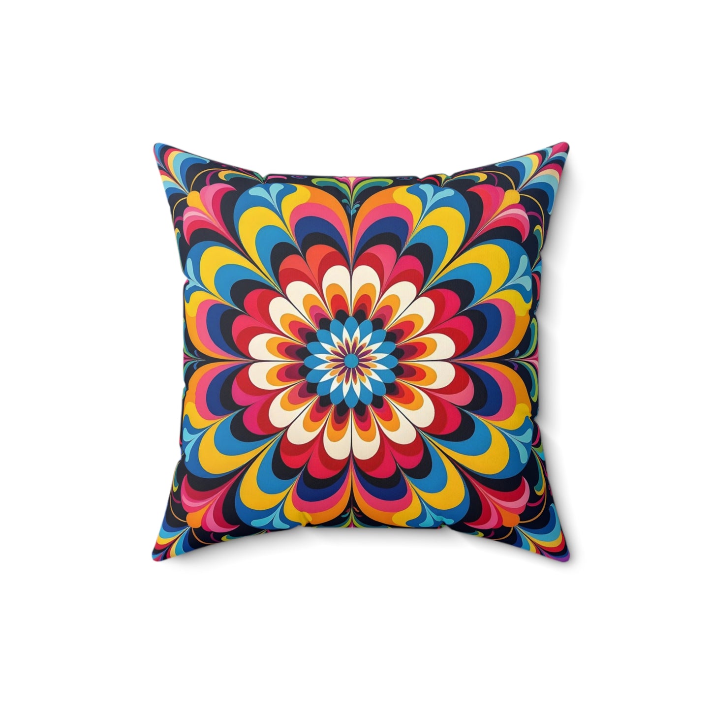 Psychedelic Mandala Decorative Pillow