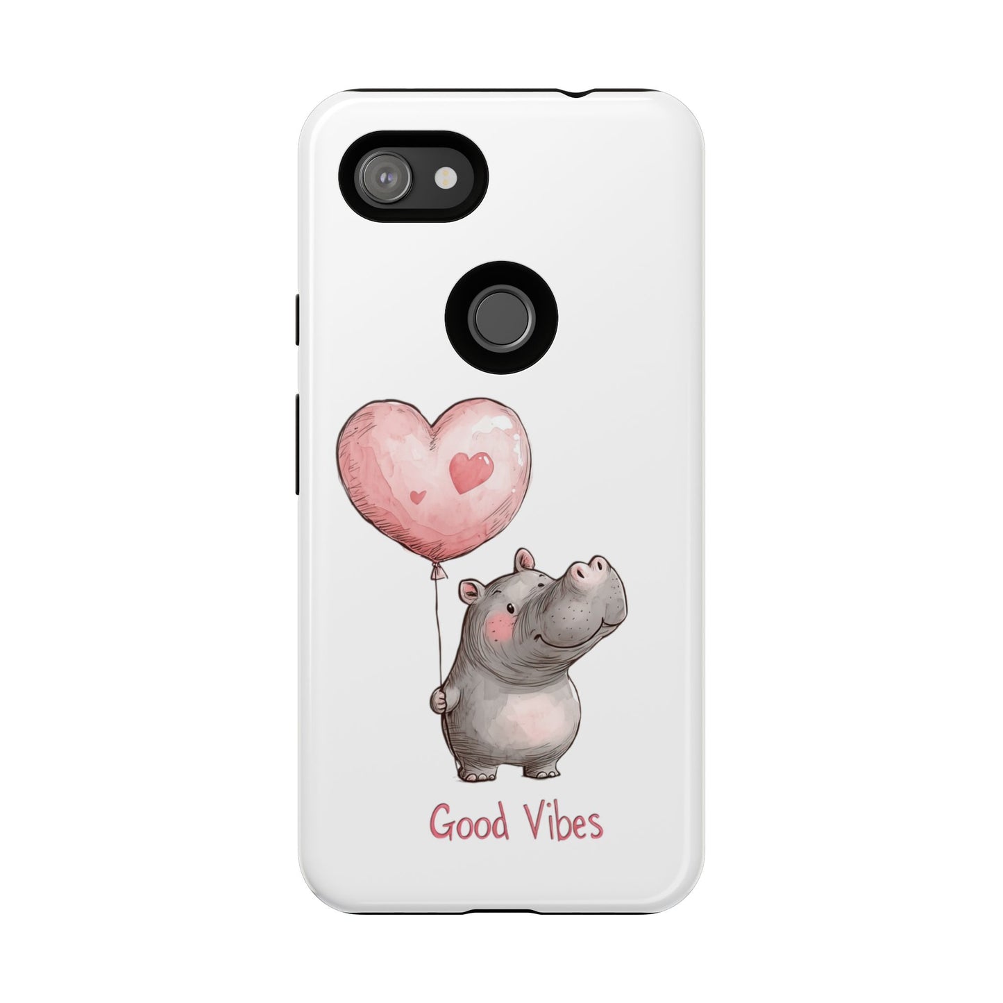 Cute Hippo Phone Case - Good Vibes Design, Animal Lover Gift, Fun Accessory, Birthday Present, Phone Accessories