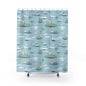 Coastal Lighthouse Shower Curtain — Nautical Island & Sailboat Bathroom Decor