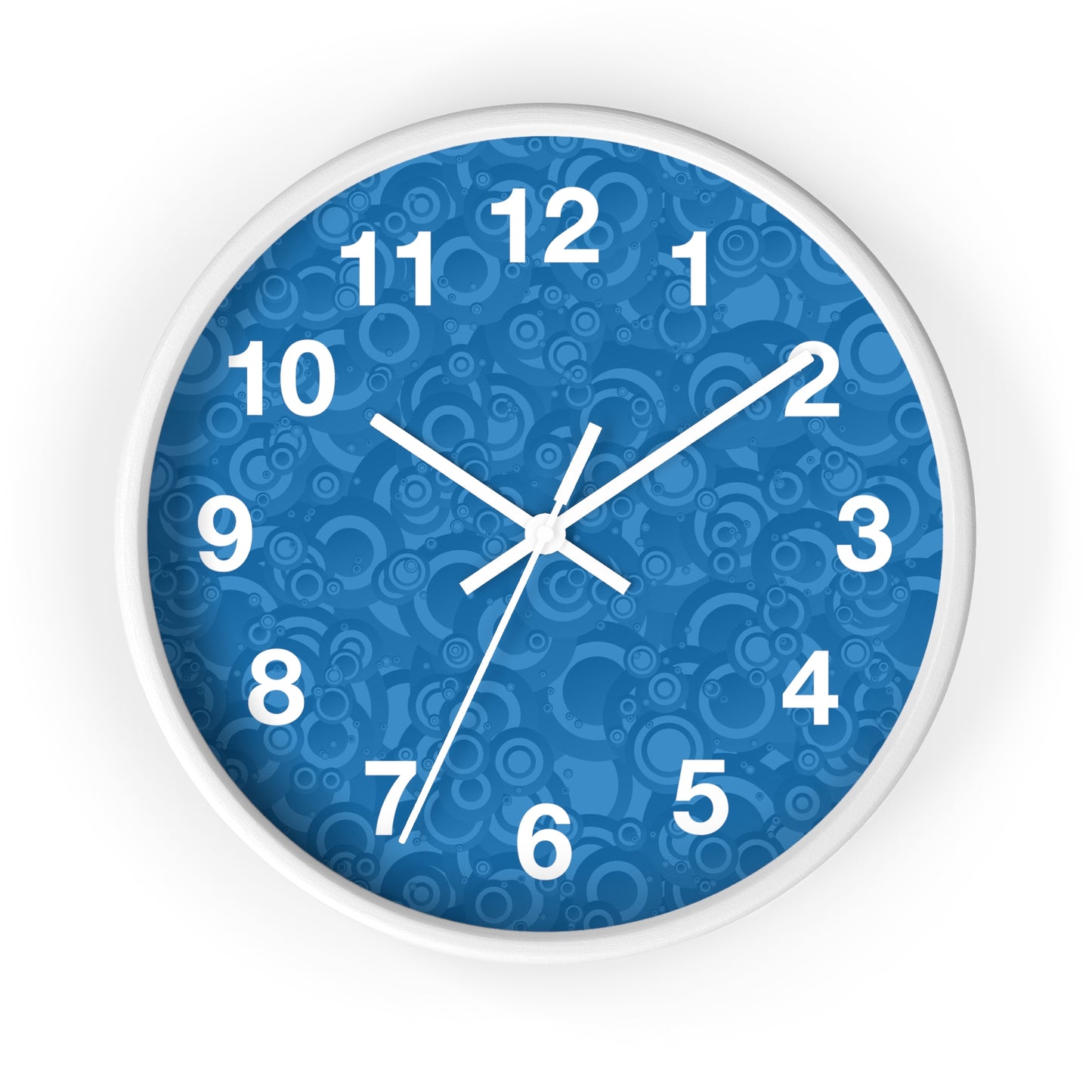 Modern Abstract Wall Clock, Home Decor, Unique Gift, Blue Pattern Clock, Wall Art for Living Room, Office Decor