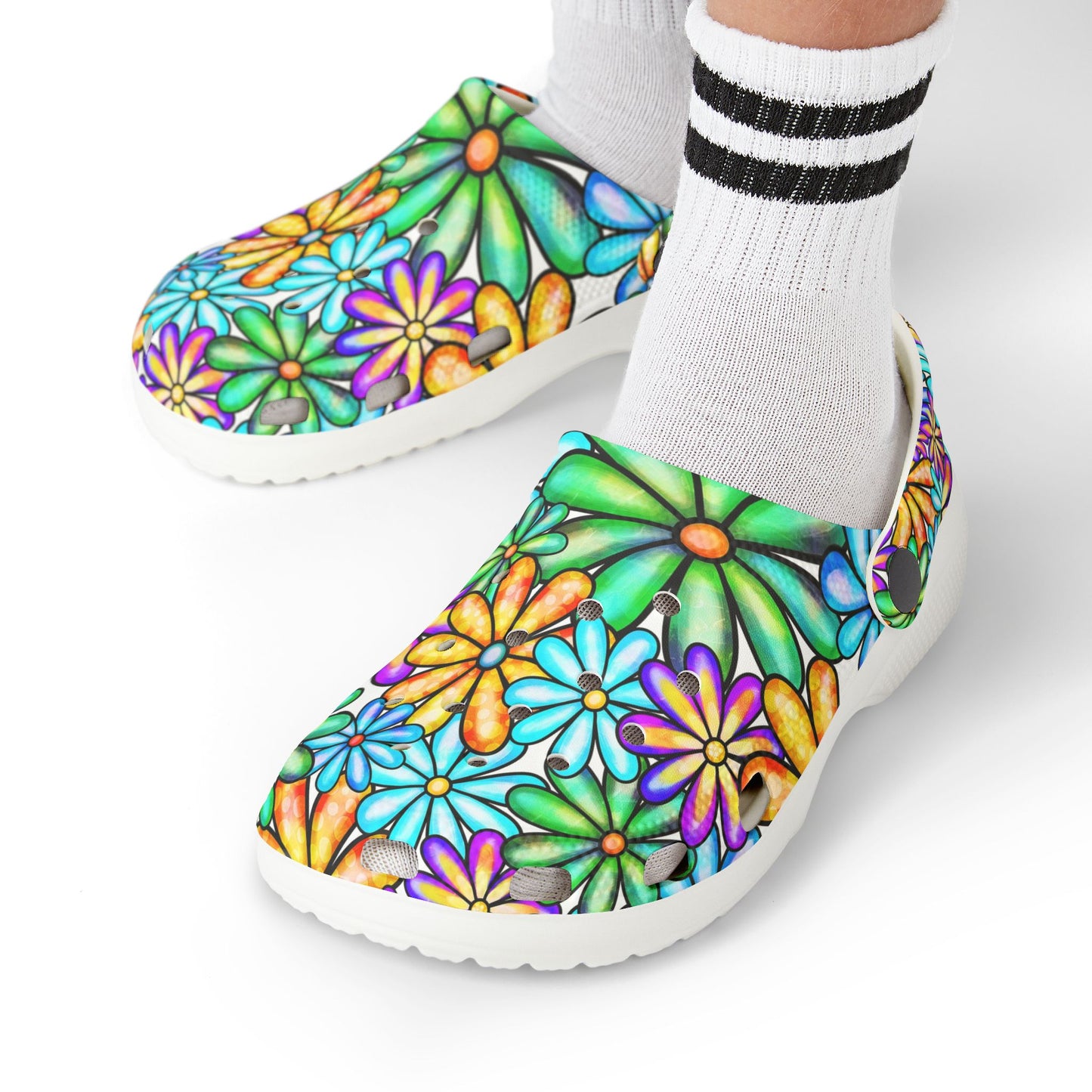 Colorful Floral Kid's EVA Foam Clogs
