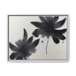 Framed Black Floral Matte Canvas Wall Art — Monochrome Botanical Print