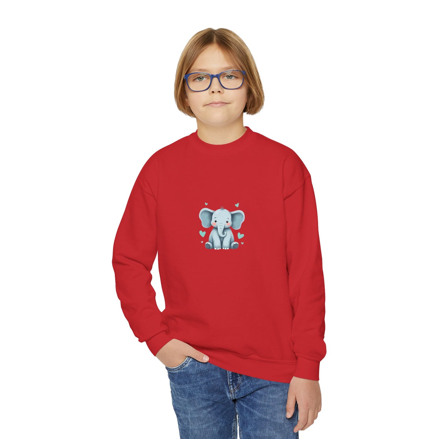 Adorable Elephant Youth Crewneck Sweatshirt