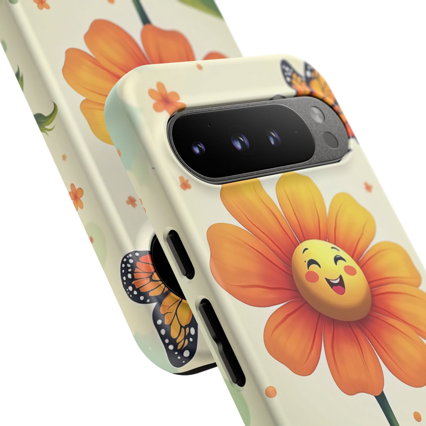 Floral Phone Case with Butterfly Design, Cute Flower Phone Cover for Nature Lovers, Eco-Friendly Gift, Spring Vibes, Birthday Present