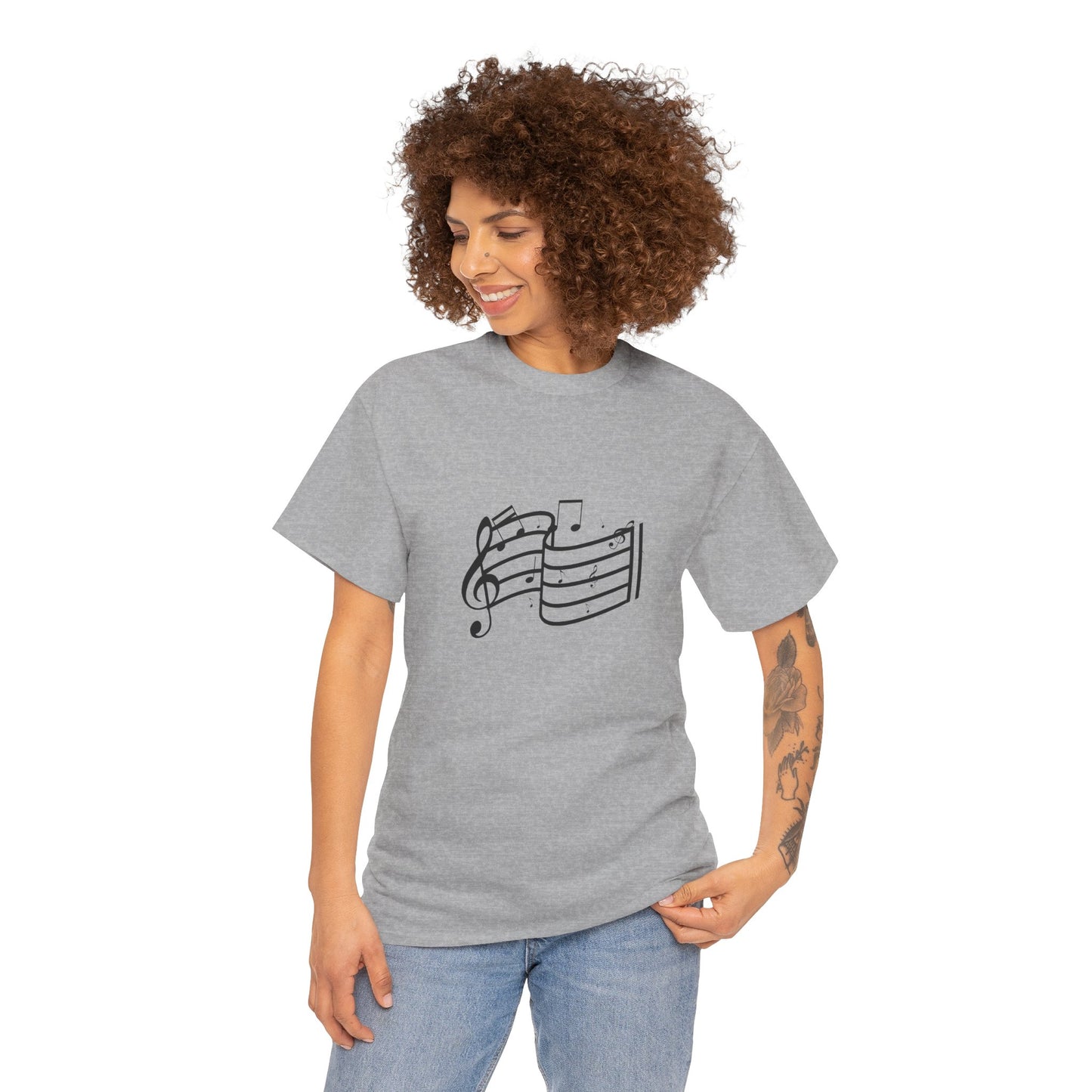 Music Notes T‑Shirt — Minimalist Sheet Music Tee for Musicians & Music Lovers