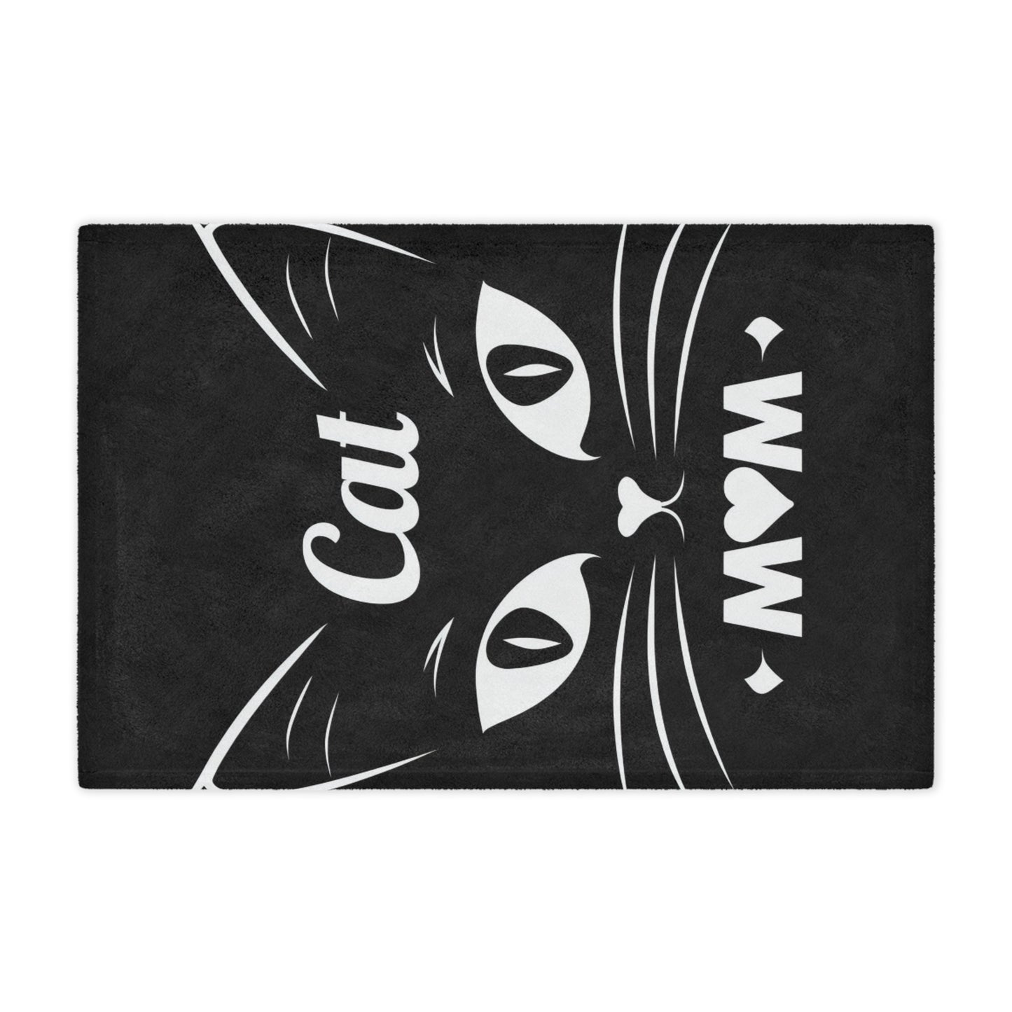 Cat Mom Minky Blanket – Soft Black Cat Face Throw for Pet Lovers