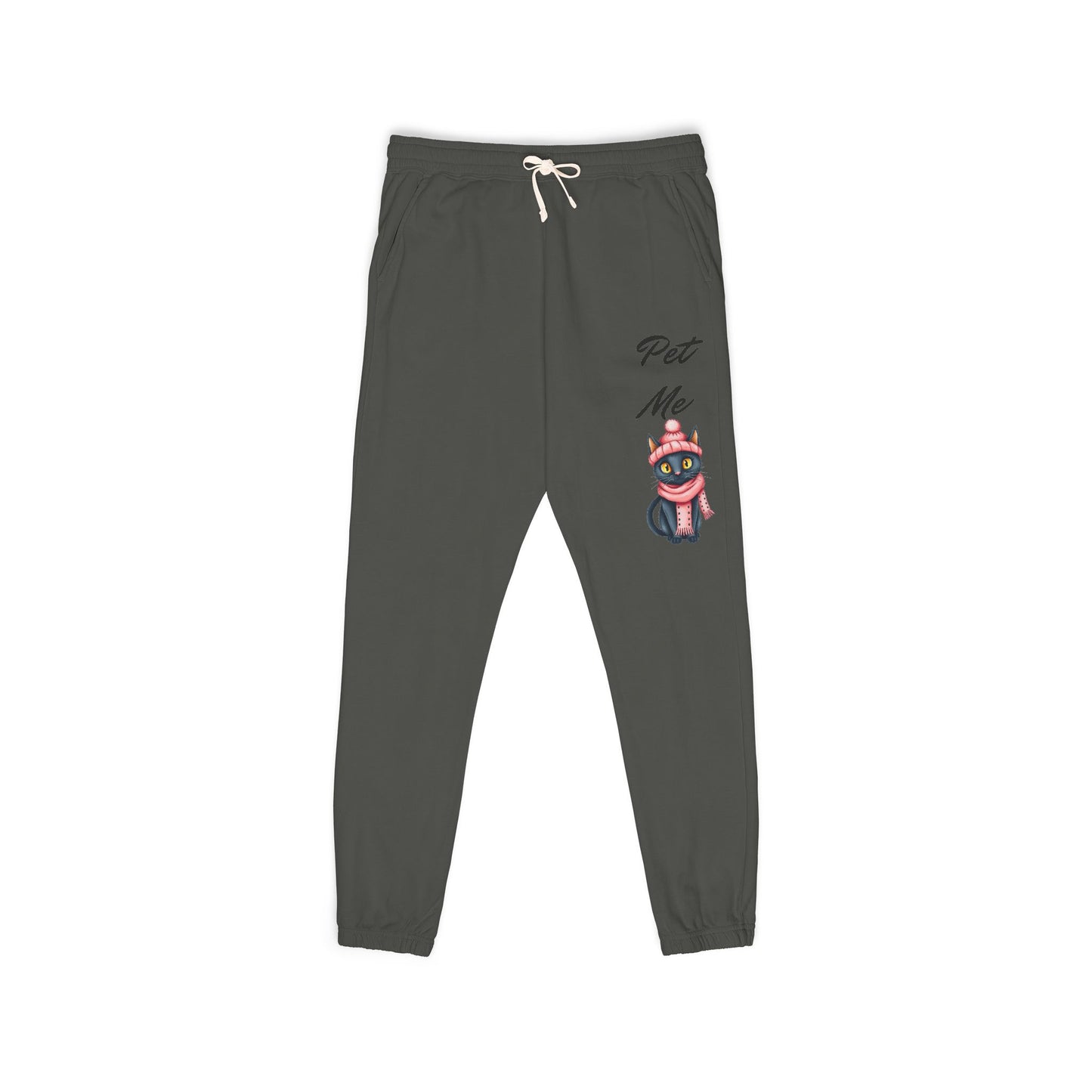 Sweatpants — Colorful Cosmic Cat Graphic "Pet Me" Joggers