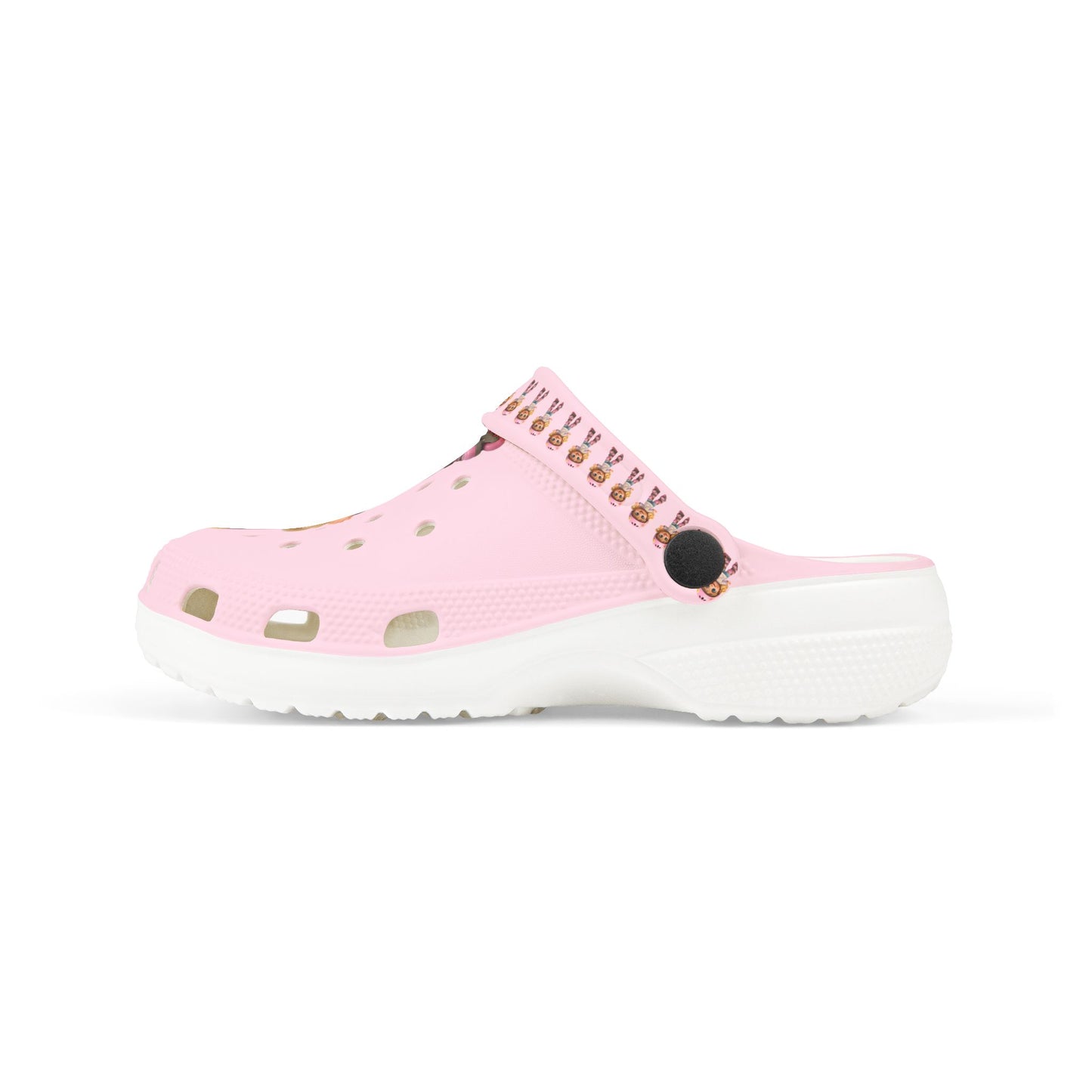 Kids Pink Character  Clogs / Croc — Cute Roller Girl Graphic