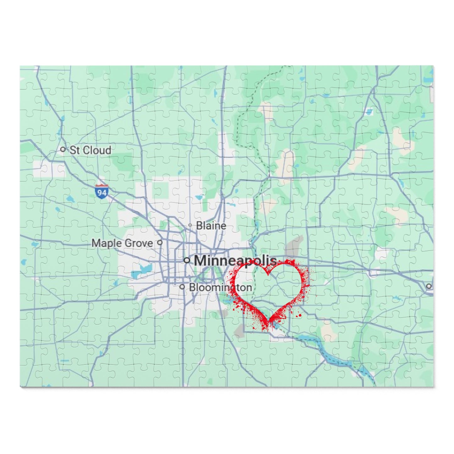 Heartwarming Minneapolis Jigsaw Puzzle with Tin, Personalized Gift, Home Decor, Family Activity, Travel Souvenir, Map Puzzle
