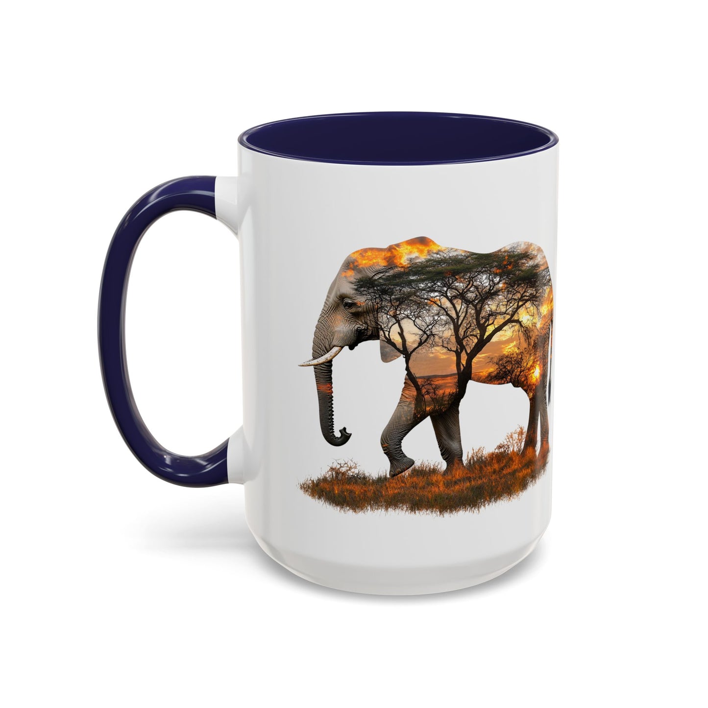 Elegant Elephant Accent Coffee Mug - Nature Lover Gift, Animal Lover Mug