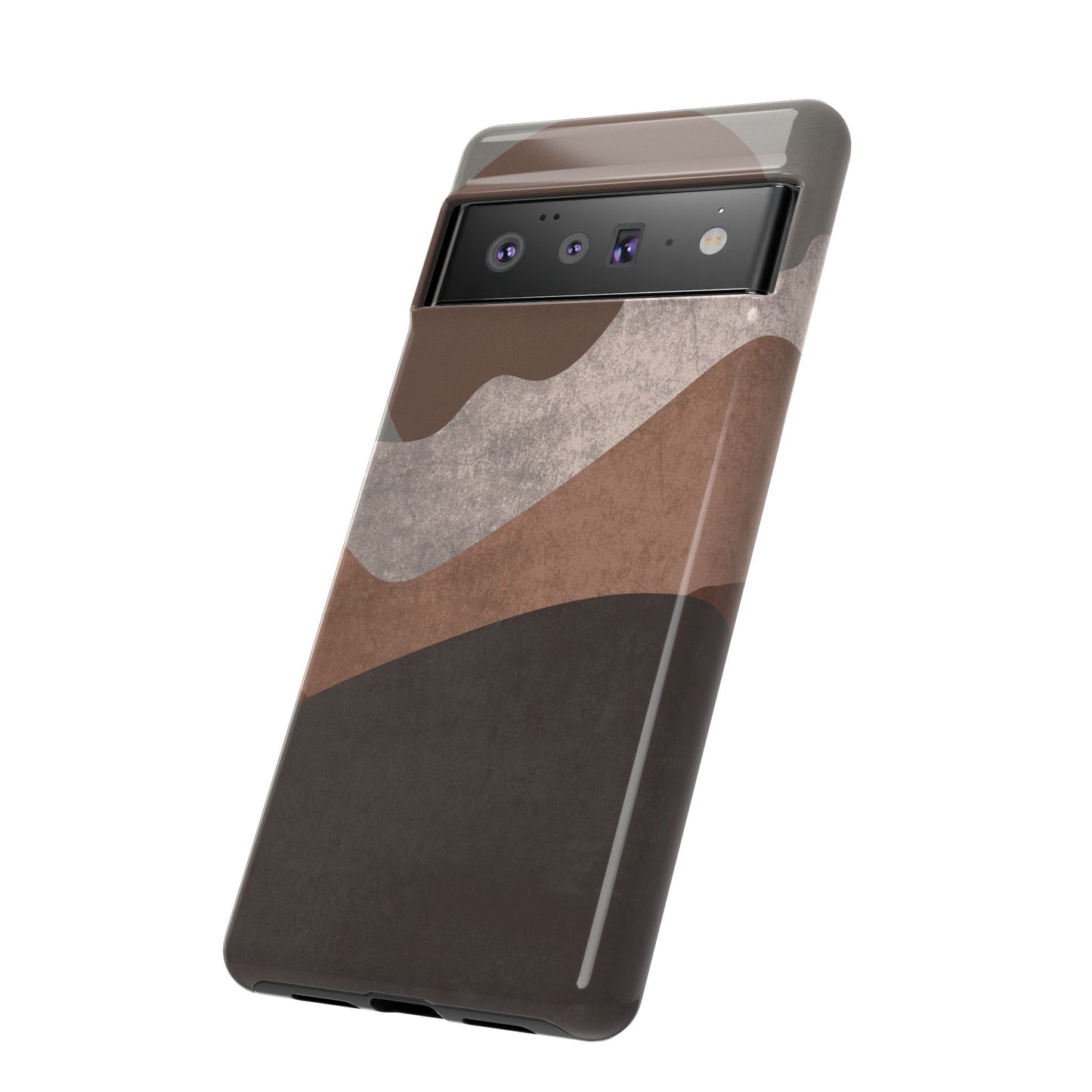 Abstract Earthtone Phone Case — Brown Layered Rugged Tough Case