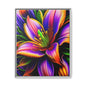 Vibrant Neon Floral Matte Canvas Print — Framed Wall Art