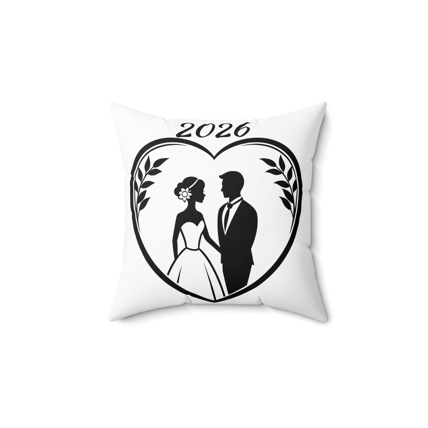 Wedding Couple 2026 Throw Pillow — Romantic Bridal Decorative Pillow