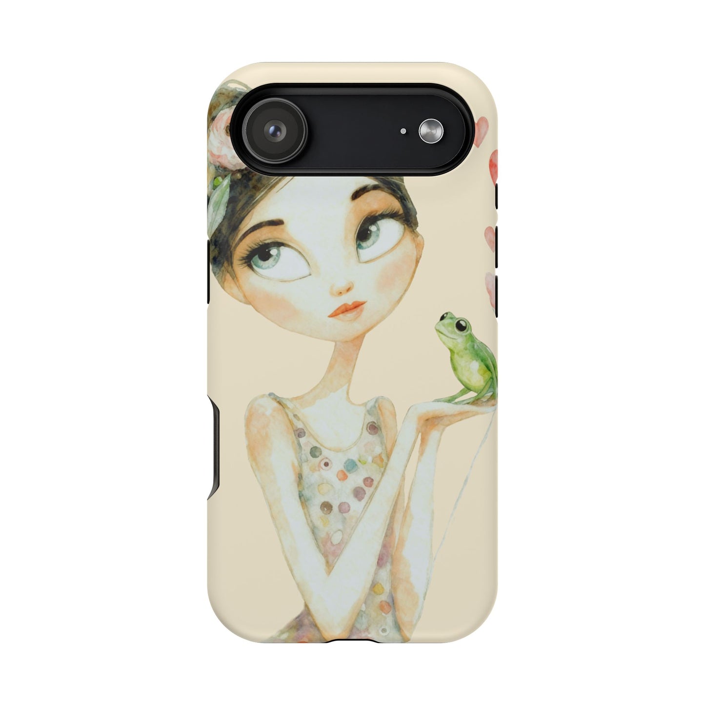Whimsical Girl with Frog Magnetic Impact Phone Case
