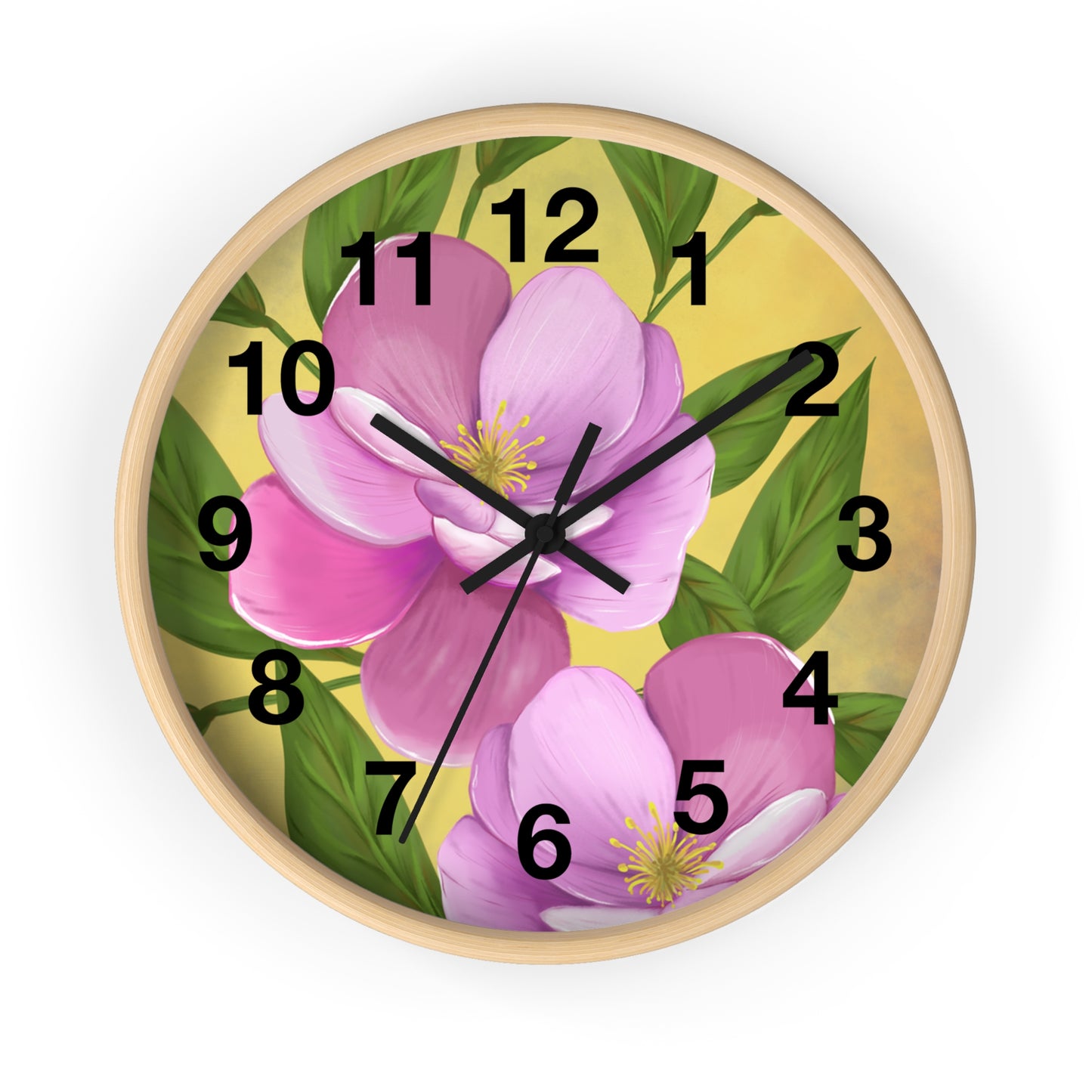 Floral Wall Clock, Boho Decor for Home, Functional Art, Gift for Her, Living Room Accent