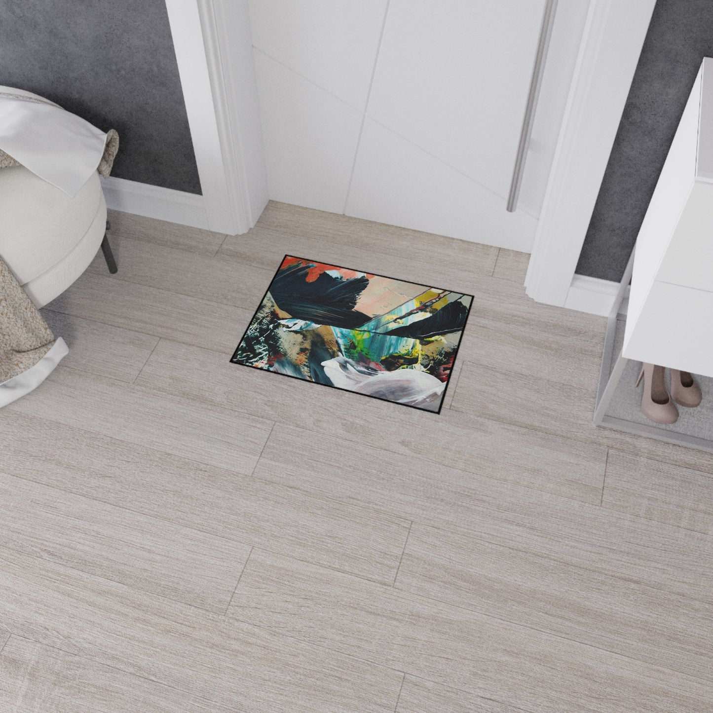 Abstract Color Splash Heavy Duty Floor Mat — Durable Artistic Entrance Rug