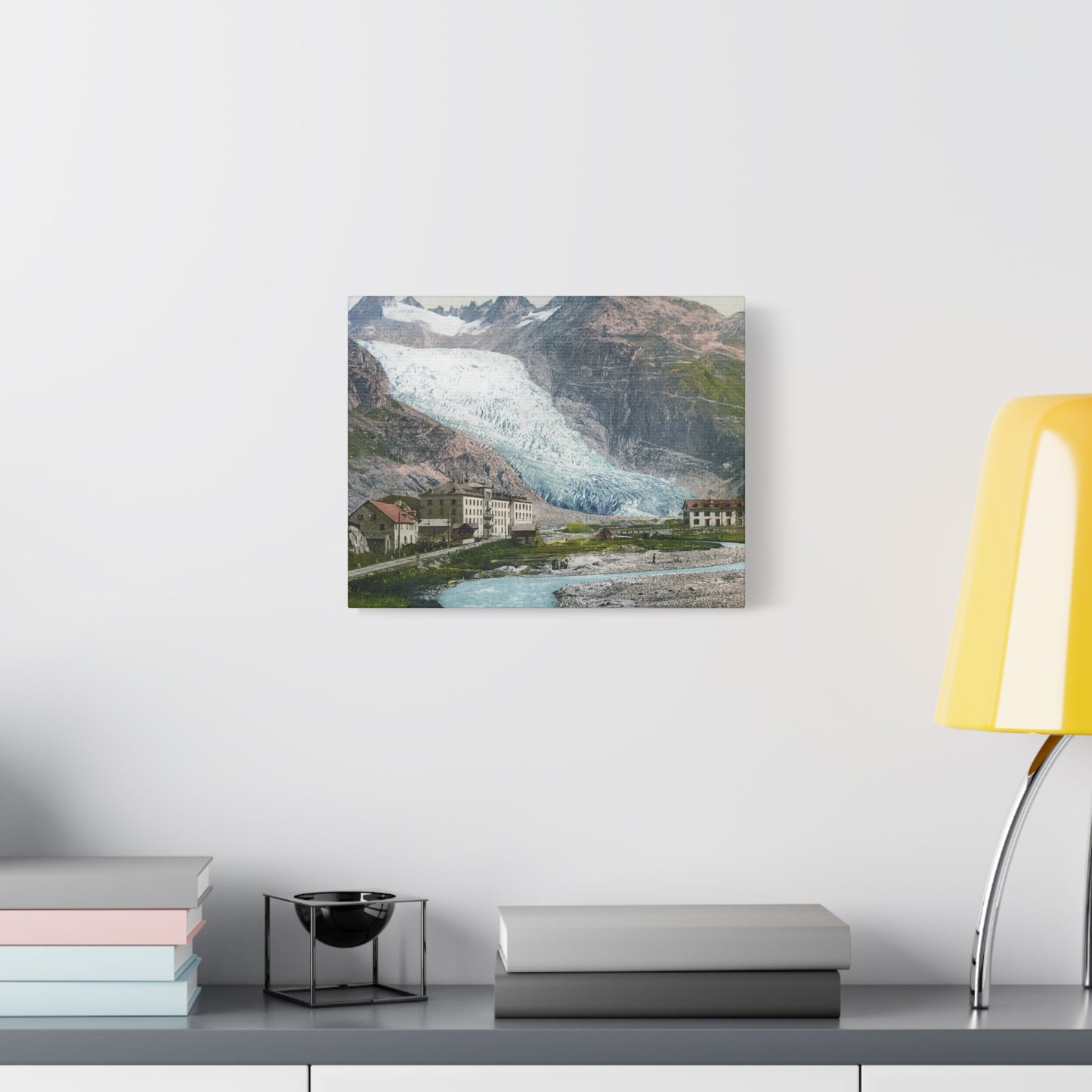 Glacier Village Matte Canvas Print