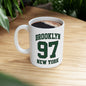 Brooklyn 97 New York Ceramic Mug – Vintage Varsity Number Coffee Cup (11oz, 15oz)