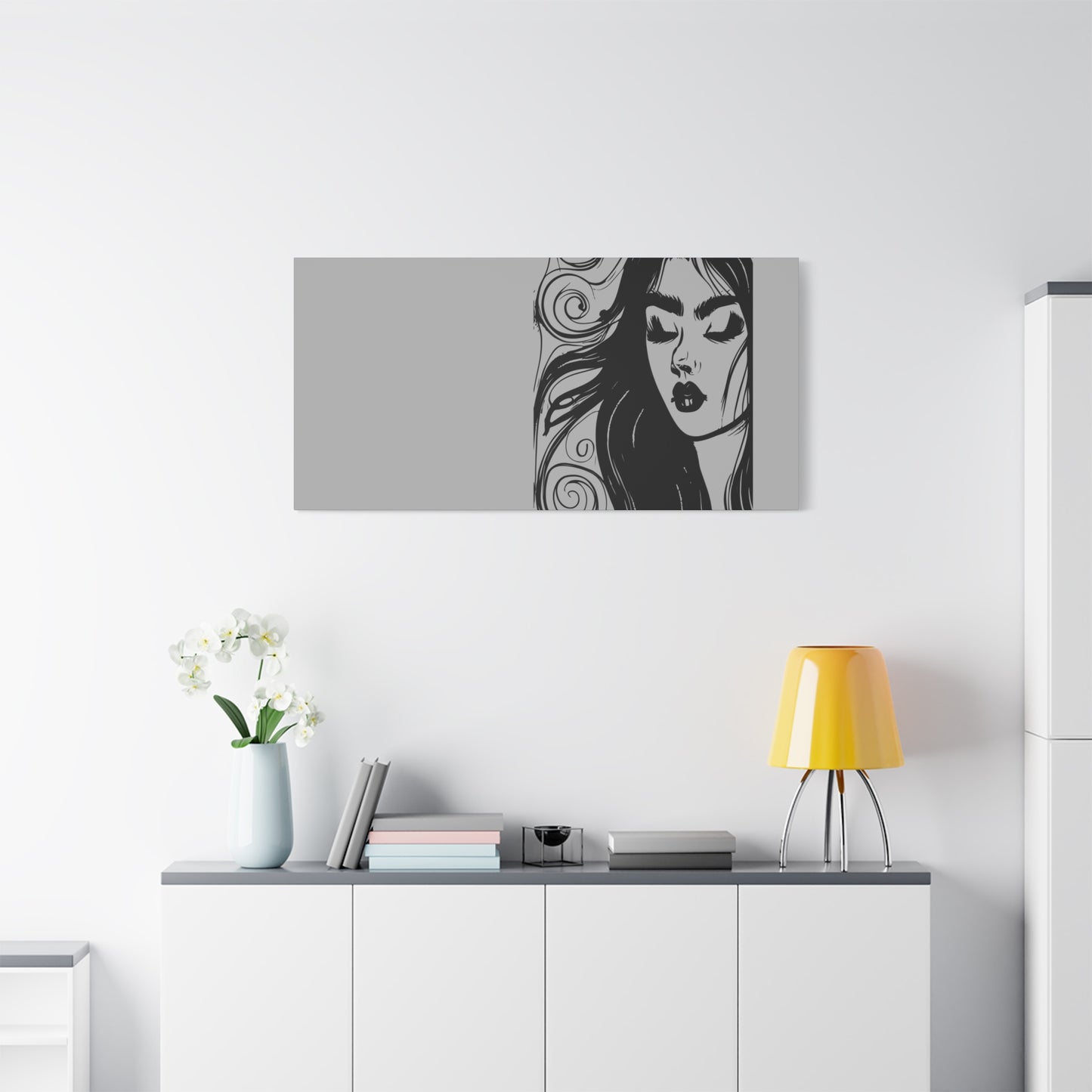 Gothic Woman Portrait Canvas Art — Matte Stretched Wall Decor