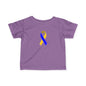 Infant Fine Jersey Tee with Blue and Yellow Ribbon, Cute Baby T-Shirt, Baby Shower Gift, Toddler Apparel, Infant Outfit, Newborn Clothes