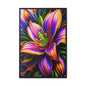 Vibrant Neon Floral Matte Canvas Print — Framed Wall Art