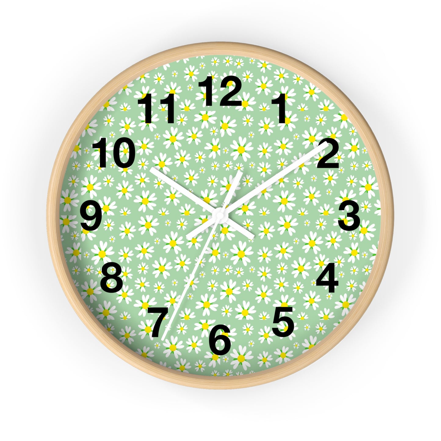 Floral Wall Clock, Rustic Home Decor, Spring Wall Art, Flower Design Clock, Unique Timepiece for Living Room, Gift for Her