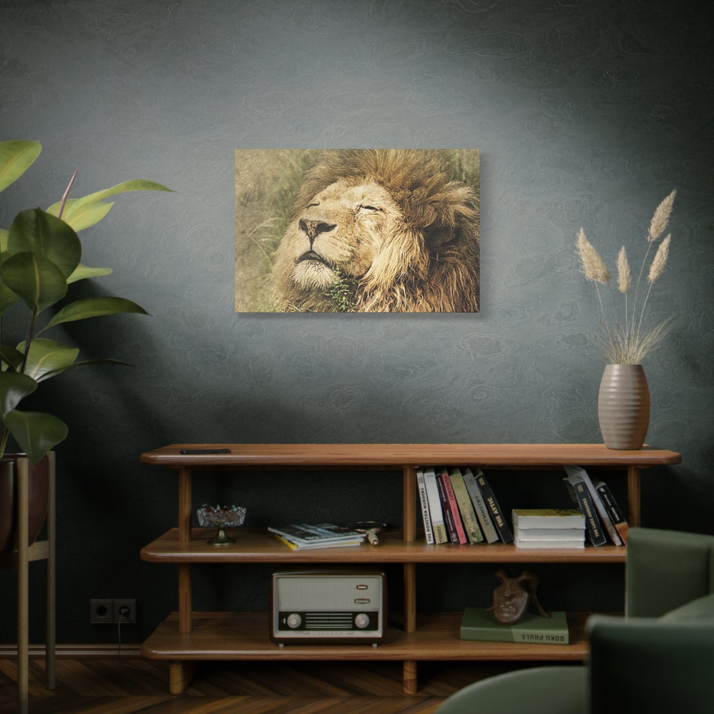 Lion Portrait Matte Canvas Print — Stretched 1.25" Wall Art