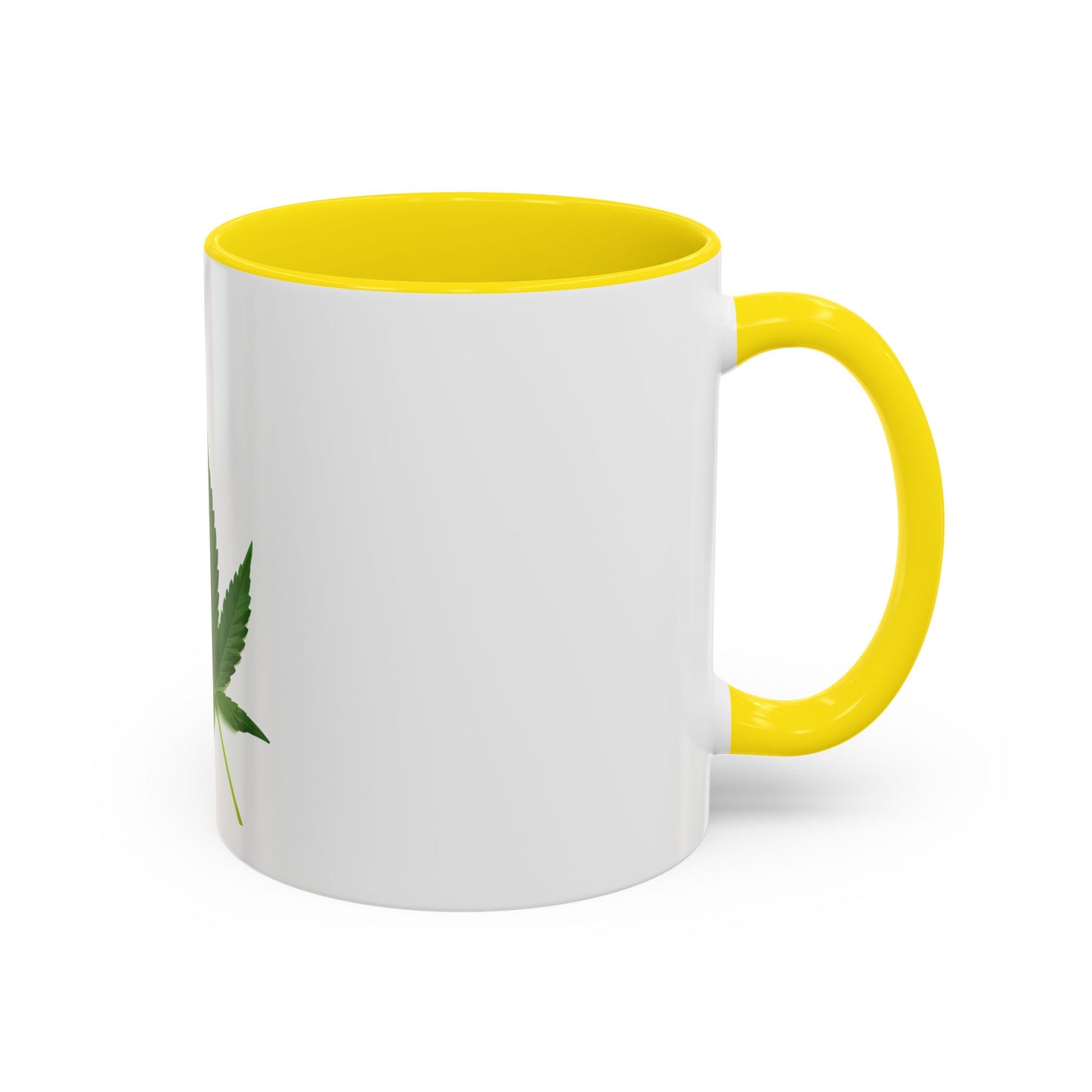 Marijuana Leaf Accent Coffee Mug | Cannabis Lover's Gift, Unique Coffee Cup, Pothead Mug, Stoner Gift Idea, Greenery Decor